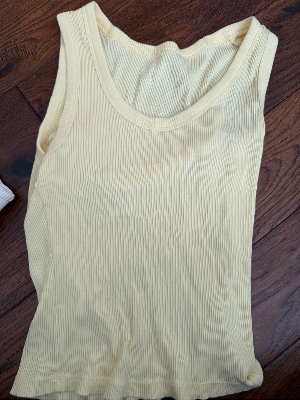 GAP Ribbed Tank Top in Pale Yellow